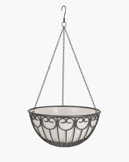 Homesake® French Float Hanging Planter with Inner Basket | Modern Plastic Hanging Pot for Indoor, Balcony & Outdoor Plants | Lightweight, Durable, Easy Drain Design