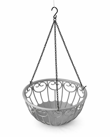Homesake® French Float Hanging Planter with Inner Basket | Modern Plastic Hanging Pot for Indoor, Balcony & Outdoor Plants | Lightweight, Durable, Easy Drain Design