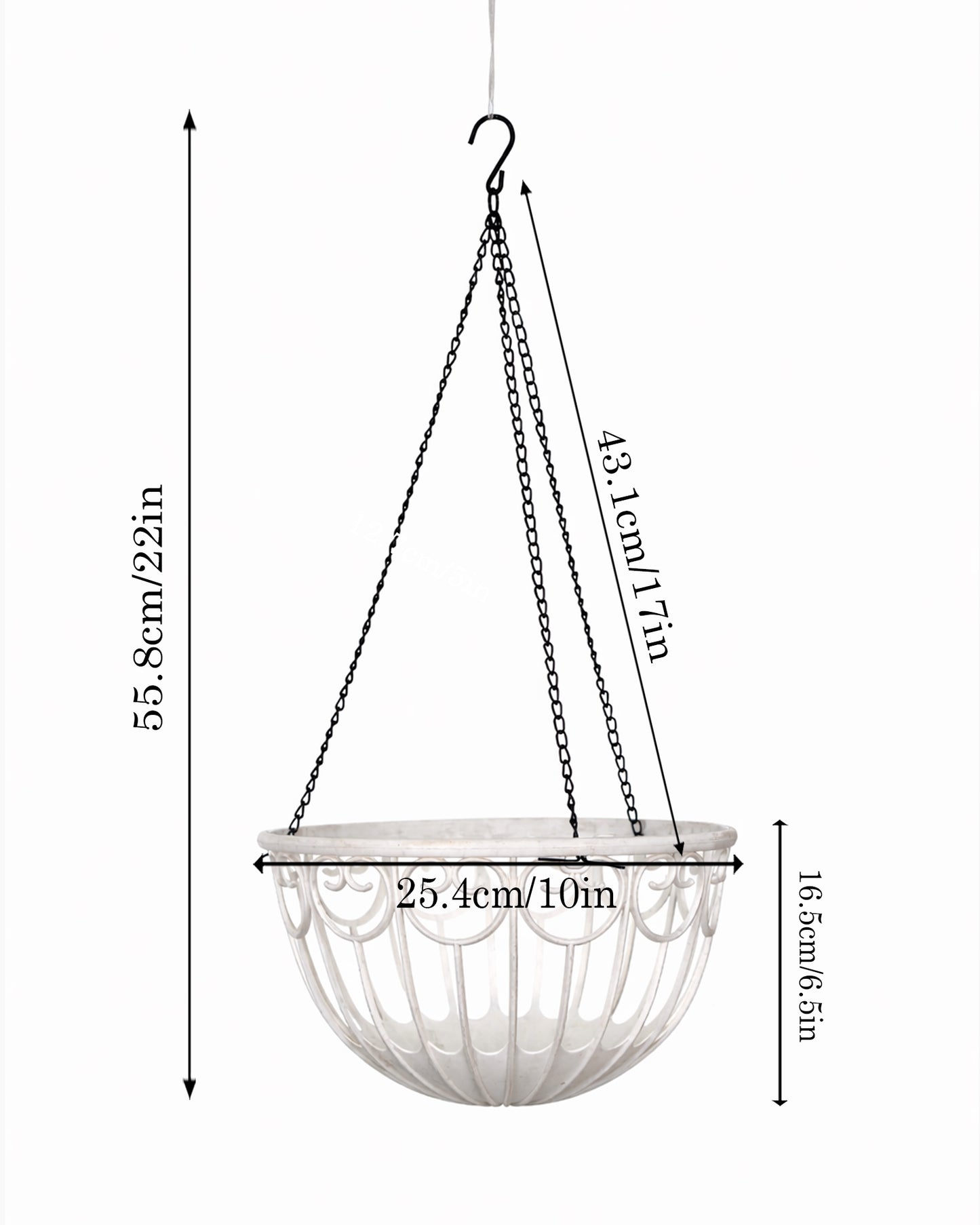 Homesake® French Float Hanging Planter with Inner Basket | Modern Plastic Hanging Pot for Indoor, Balcony & Outdoor Plants | Lightweight, Durable, Easy Drain Design