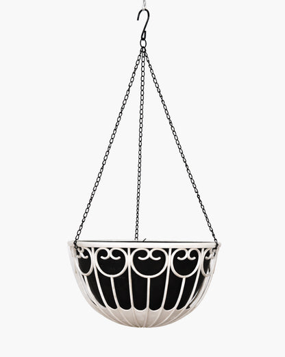 Homesake® French Float Hanging Planter with Inner Basket | Modern Plastic Hanging Pot for Indoor, Balcony & Outdoor Plants | Lightweight, Durable, Easy Drain Design