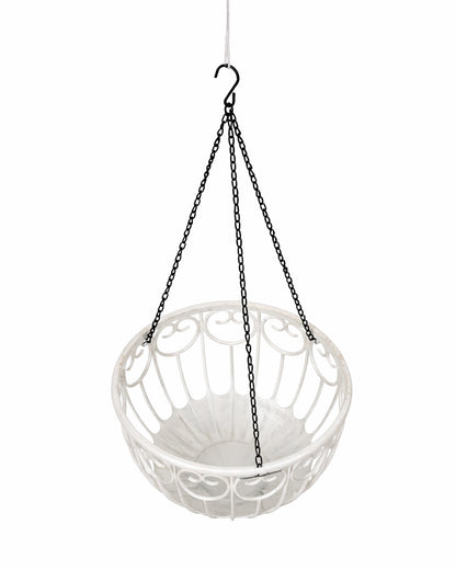 Homesake® French Float Hanging Planter with Inner Basket | Modern Plastic Hanging Pot for Indoor, Balcony & Outdoor Plants | Lightweight, Durable, Easy Drain Design