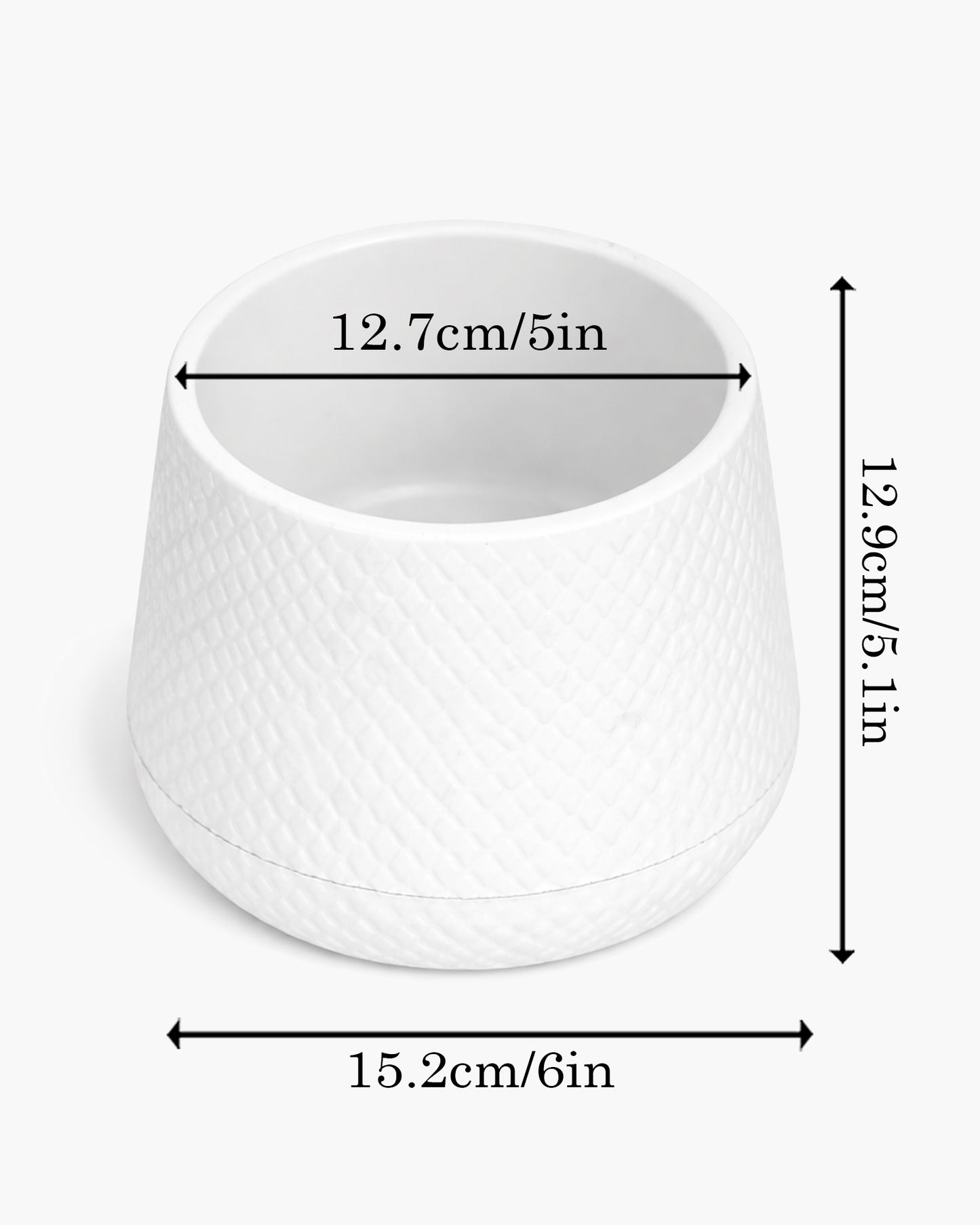 Homesake® Aqua Rib Self Watering Planter Pot for Indoor Plants, Ribbed Design Plastic Flower Pot with Dual Water Reservoir, Modern Decorative Planter for Living Room, Balcony & Office, White, Set of 1