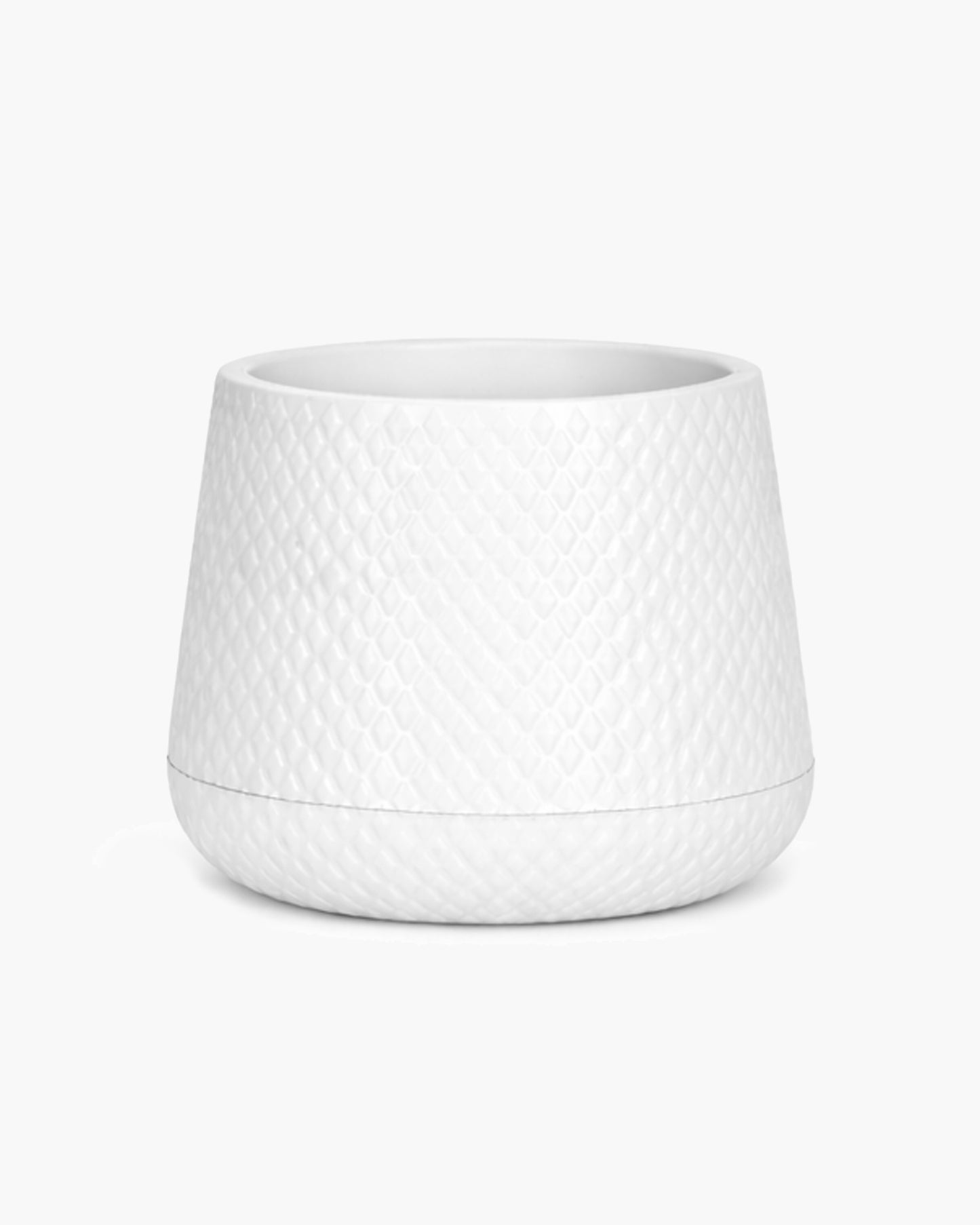 Homesake® Aqua Rib Self Watering Planter Pot for Indoor Plants, Ribbed Design Plastic Flower Pot with Dual Water Reservoir, Modern Decorative Planter for Living Room, Balcony & Office, White, Set of 1