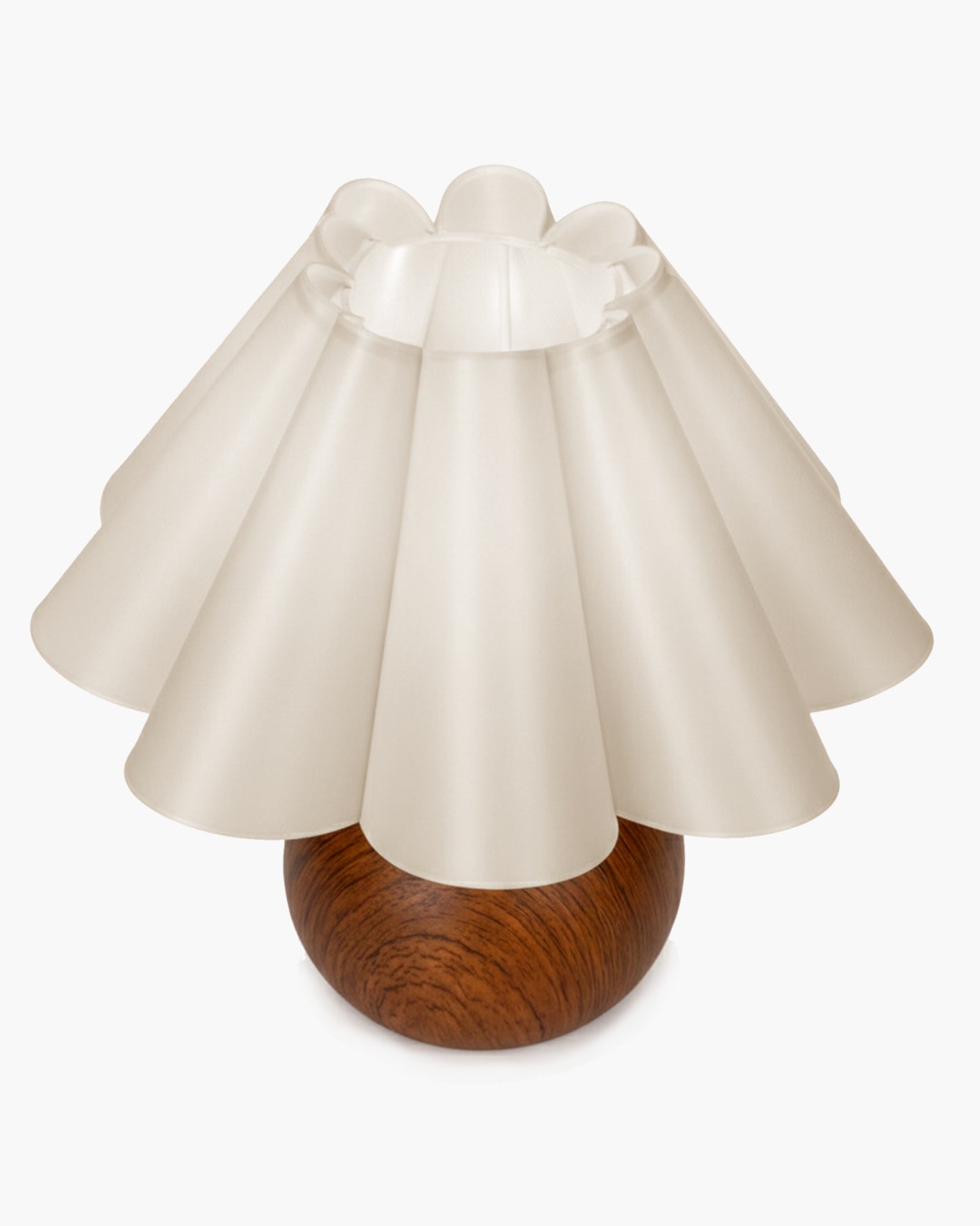 Homesake® Wood Grain Pattern Small Table Lamp,Desk Light, Table Lamp, Metal Bedroom Lamps for Nightstand, Small Scalloped Lamp Shade Table Lamps for Small Spaces for Bedroom,Living Room, Round