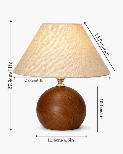 Homesake® Wood Grain Pattern Small Table Lamp,Desk Light, Table Lamp, Metal Bedroom Lamps for Nightstand, Small Scalloped Lamp Shade Table Lamps for Small Spaces for Bedroom,Living Room, Round