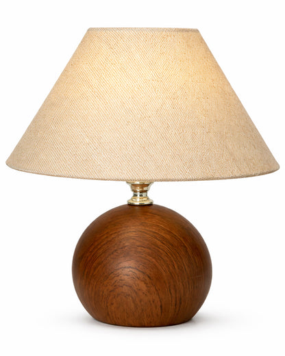 Homesake® Wood Grain Pattern Small Table Lamp,Desk Light, Table Lamp, Metal Bedroom Lamps for Nightstand, Small Scalloped Lamp Shade Table Lamps for Small Spaces for Bedroom,Living Room, Round