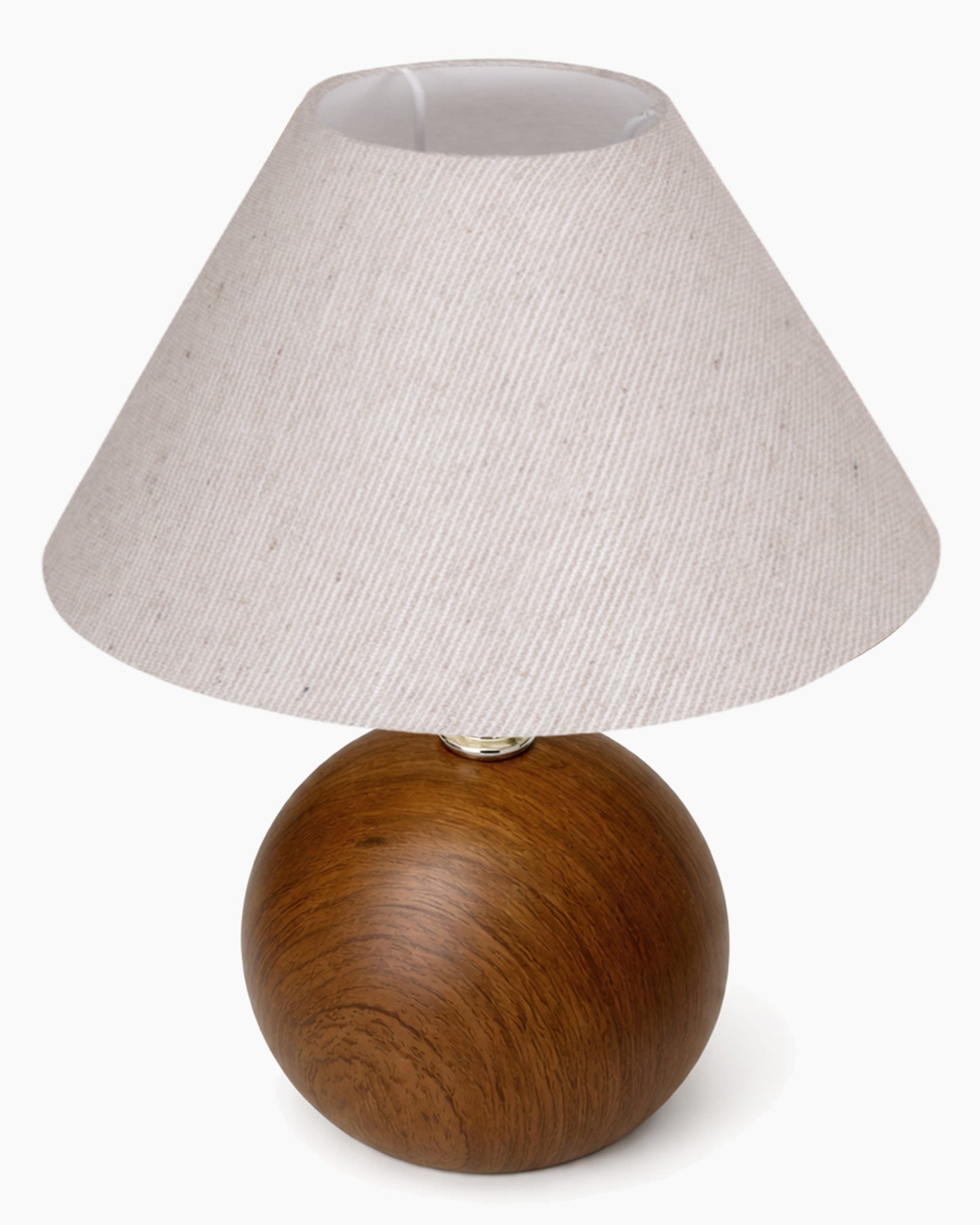 Homesake® Wood Grain Pattern Small Table Lamp,Desk Light, Table Lamp, Metal Bedroom Lamps for Nightstand, Small Scalloped Lamp Shade Table Lamps for Small Spaces for Bedroom,Living Room, Round