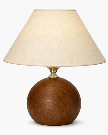 Homesake® Wood Grain Pattern Small Table Lamp,Desk Light, Table Lamp, Metal Bedroom Lamps for Nightstand, Small Scalloped Lamp Shade Table Lamps for Small Spaces for Bedroom,Living Room, Round