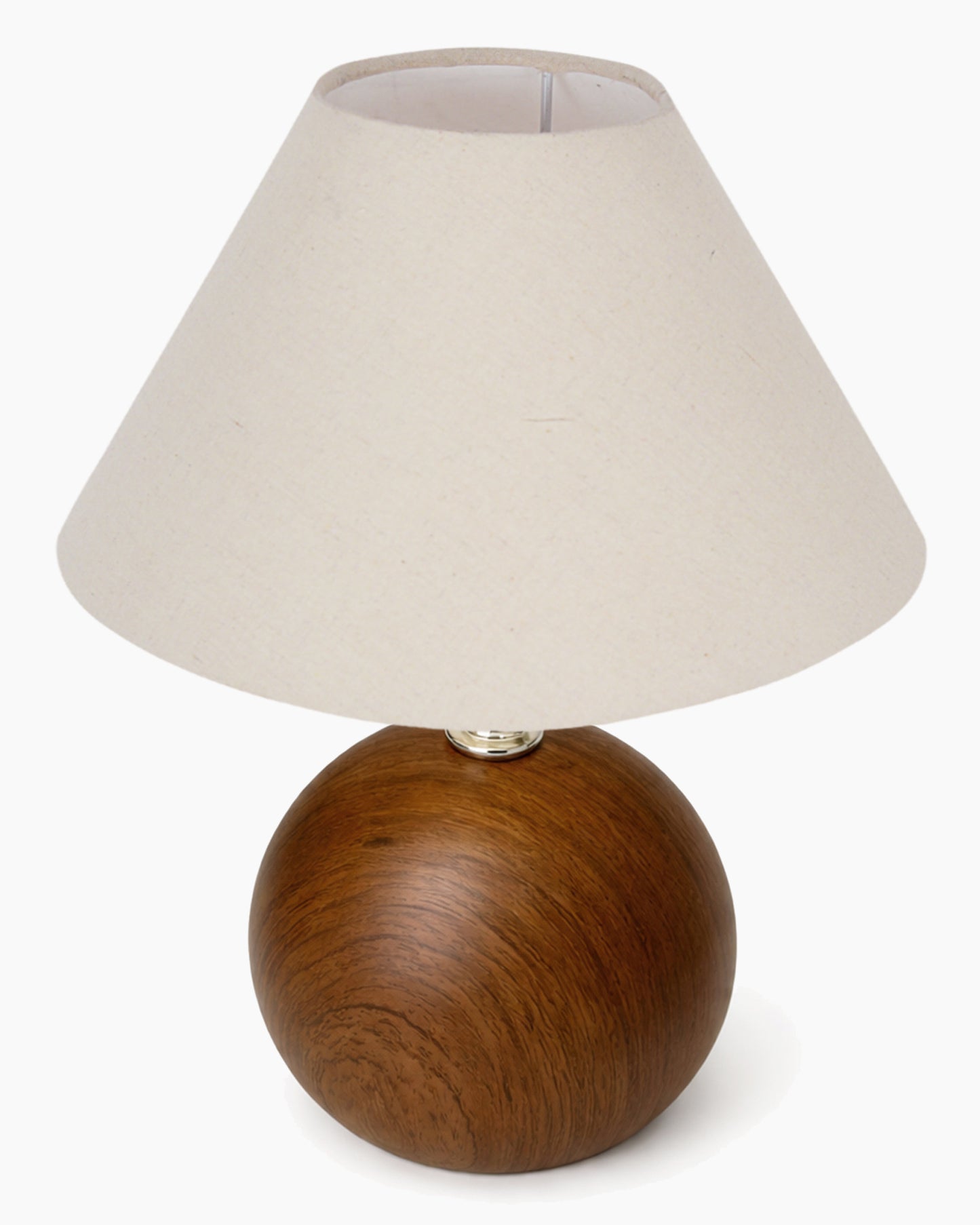 Homesake® Wood Grain Pattern Small Table Lamp,Desk Light, Table Lamp, Metal Bedroom Lamps for Nightstand, Small Scalloped Lamp Shade Table Lamps for Small Spaces for Bedroom,Living Room, Round