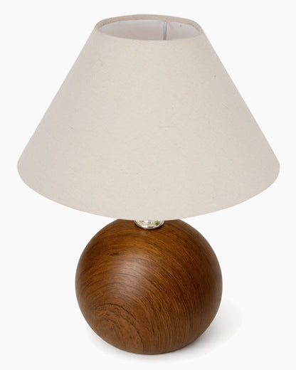 Homesake® Wood Grain Pattern Small Table Lamp,Desk Light, Table Lamp, Metal Bedroom Lamps for Nightstand, Small Scalloped Lamp Shade Table Lamps for Small Spaces for Bedroom,Living Room, Round