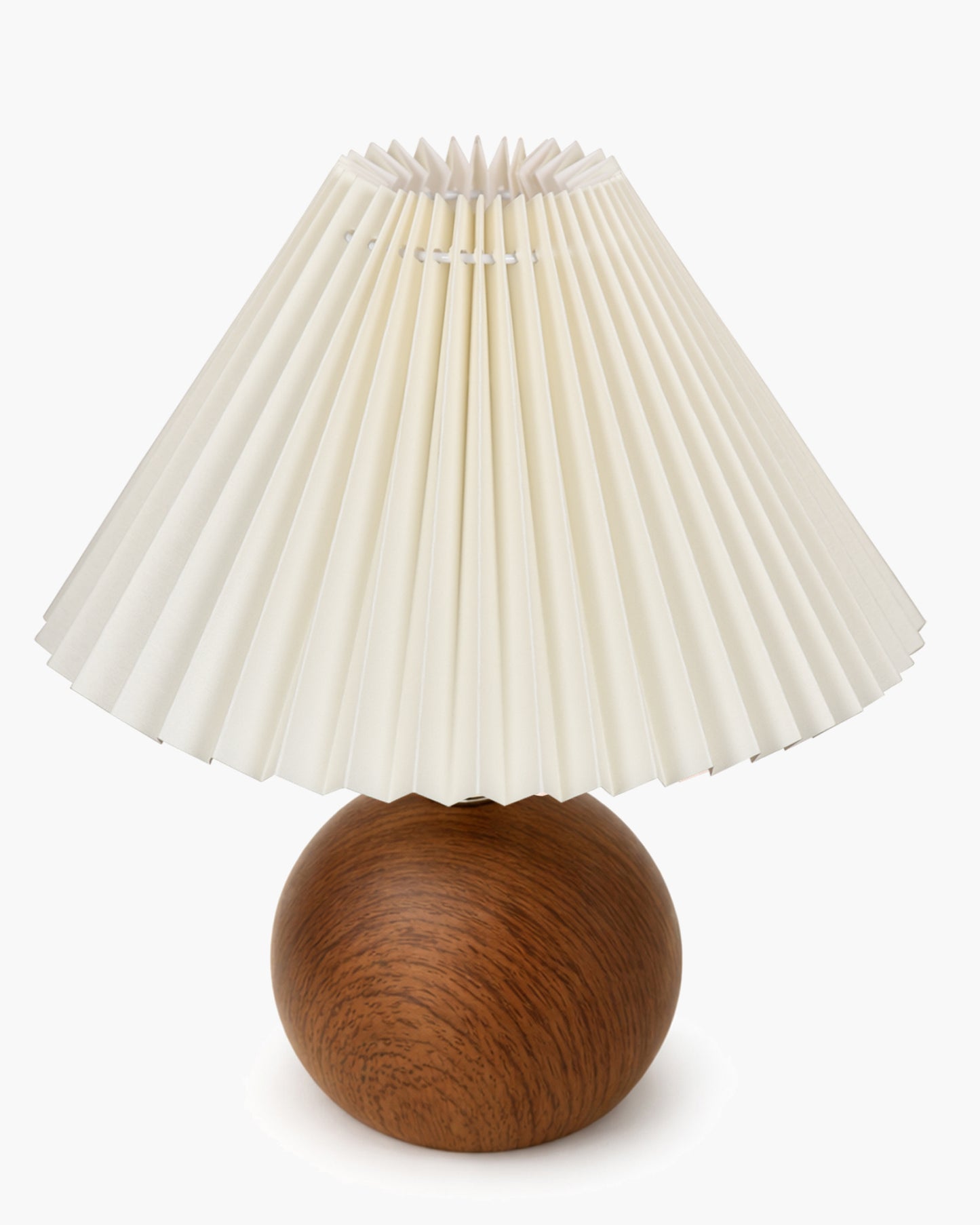 Homesake® Wood Grain Pattern Small Table Lamp,Desk Light, Table Lamp, Metal Bedroom Lamps for Nightstand, Small Scalloped Lamp Shade Table Lamps for Small Spaces for Bedroom,Living Room, Round