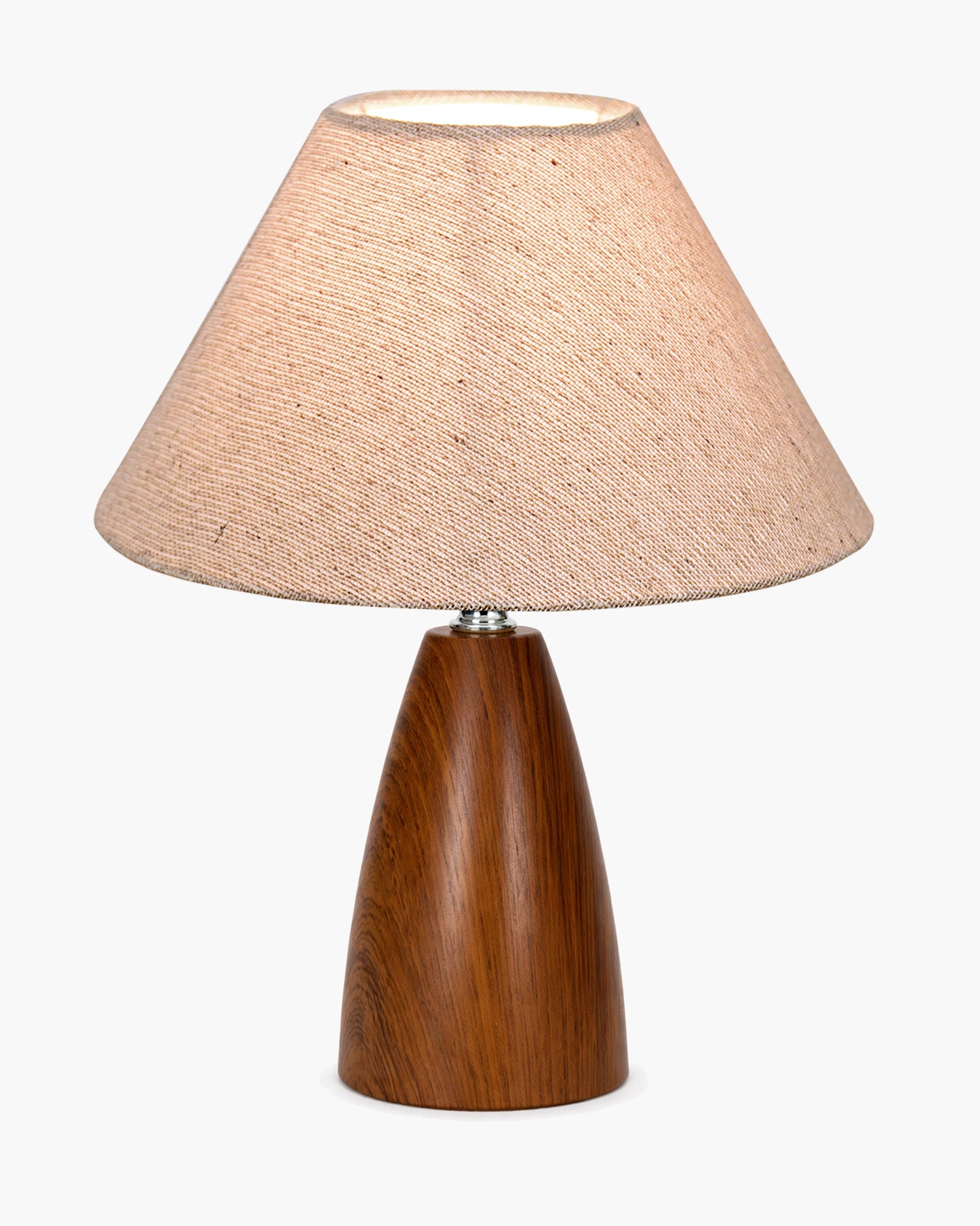 Homesake® Wood Grain Pattern Small Table Lamp, Desk Light, Metal Table Lamp, Metal Bedroom Lamps for Nightstand, Small Scalloped Lamp Shade Table Lamps for Small Spaces for Bedroom,Living Room, Taper Cone