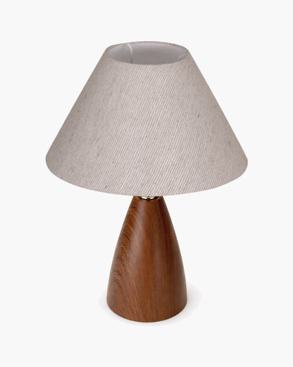 Homesake® Wood Grain Pattern Small Table Lamp, Desk Light, Metal Table Lamp, Metal Bedroom Lamps for Nightstand, Small Scalloped Lamp Shade Table Lamps for Small Spaces for Bedroom,Living Room, Taper Cone