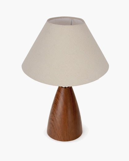 Homesake® Wood Grain Pattern Small Table Lamp, Desk Light, Metal Table Lamp, Metal Bedroom Lamps for Nightstand, Small Scalloped Lamp Shade Table Lamps for Small Spaces for Bedroom,Living Room, Taper Cone