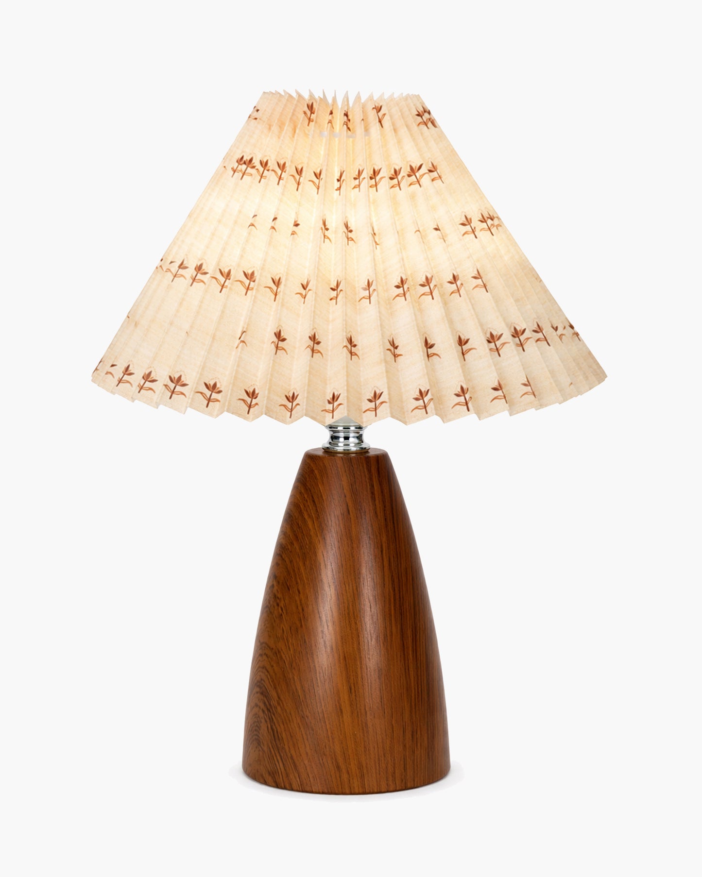 Homesake® Wood Grain Pattern Small Table Lamp, Desk Light, Metal Table Lamp, Metal Bedroom Lamps for Nightstand, Small Scalloped Lamp Shade Table Lamps for Small Spaces for Bedroom,Living Room, Taper Cone