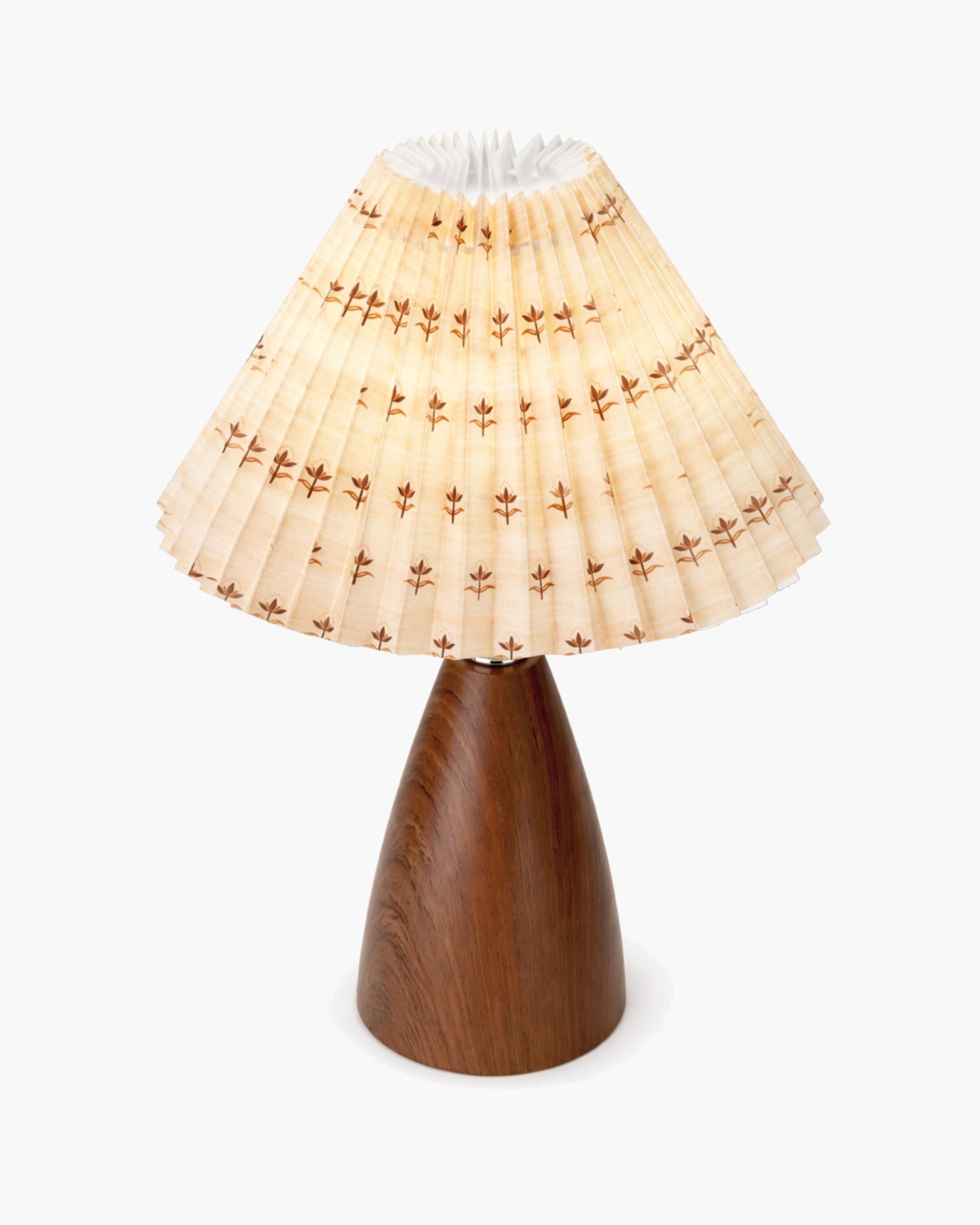 Homesake® Wood Grain Pattern Small Table Lamp, Desk Light, Metal Table Lamp, Metal Bedroom Lamps for Nightstand, Small Scalloped Lamp Shade Table Lamps for Small Spaces for Bedroom,Living Room, Taper Cone