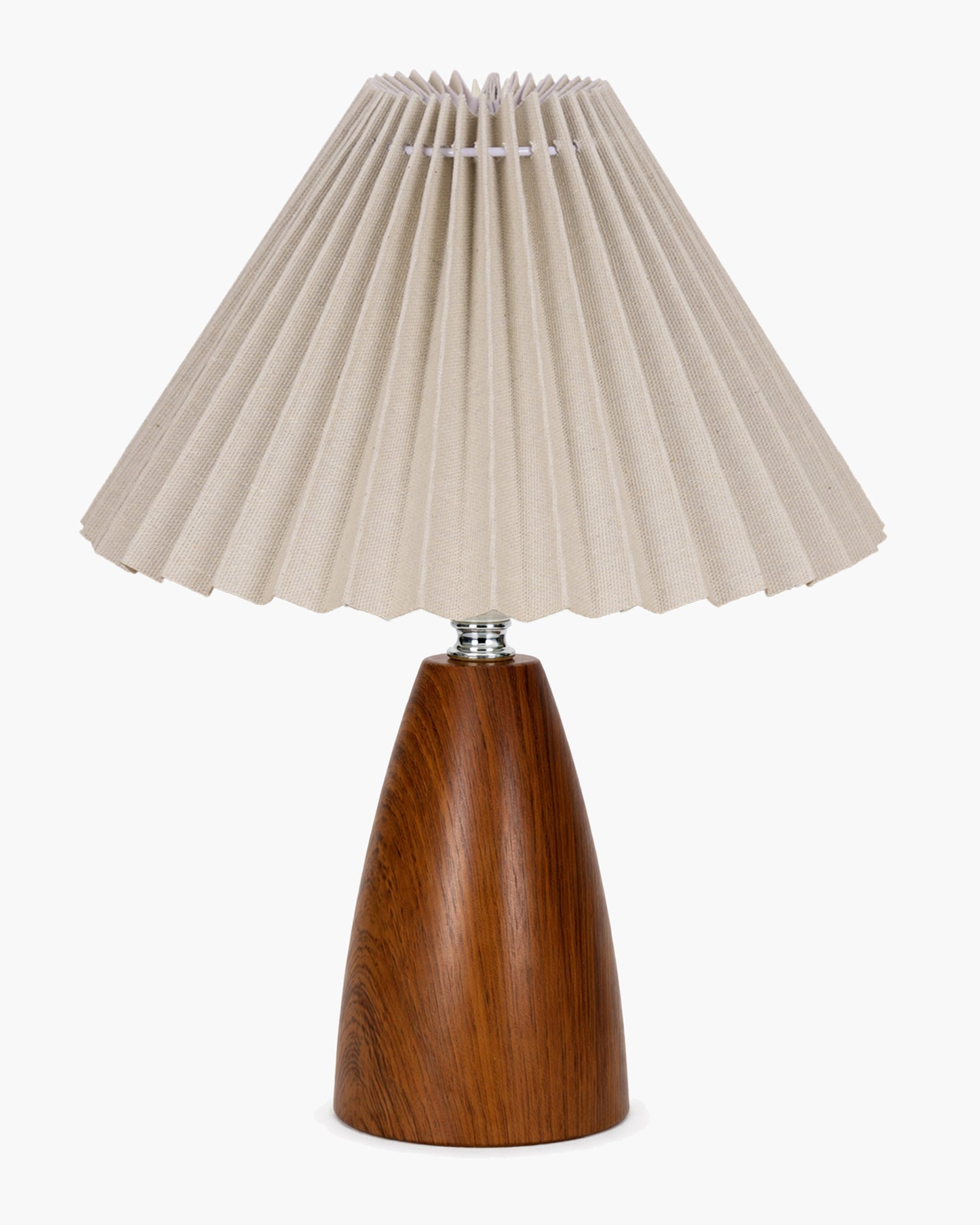 Homesake® Wood Grain Pattern Small Table Lamp, Desk Light, Metal Table Lamp, Metal Bedroom Lamps for Nightstand, Small Scalloped Lamp Shade Table Lamps for Small Spaces for Bedroom,Living Room, Taper Cone