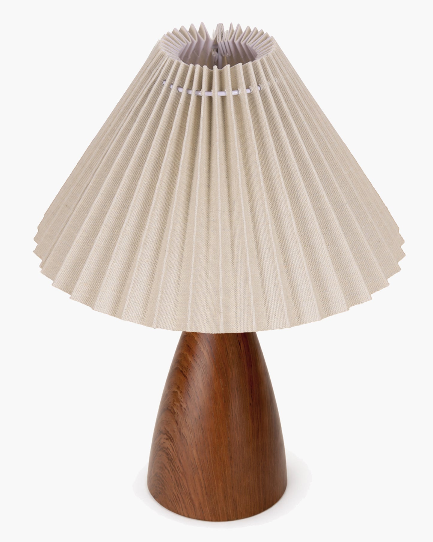 Homesake® Wood Grain Pattern Small Table Lamp, Desk Light, Metal Table Lamp, Metal Bedroom Lamps for Nightstand, Small Scalloped Lamp Shade Table Lamps for Small Spaces for Bedroom,Living Room, Taper Cone