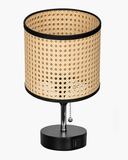 Homesake® Bedside Lamp for Bedroom Nightstand Table Light with USB A | C Charging Port, 3 Color Temperatures Pull Chain Light, Side Study Desk lamp, Reading lamp, Living Room Gift