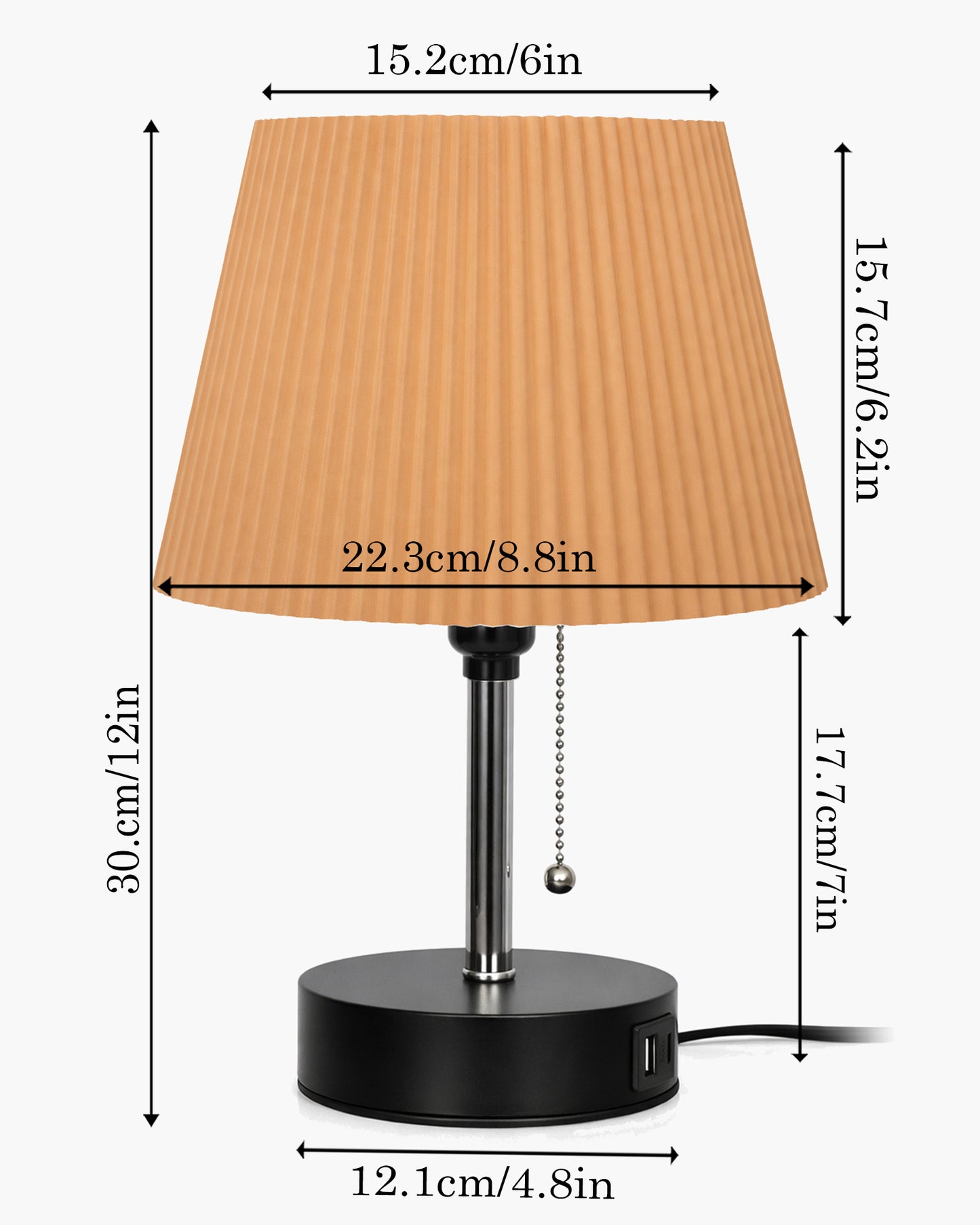 Homesake® Bedside Lamp for Bedroom Nightstand Table Light with USB A | C Charging Port, 3 Color Temperatures Pull Chain Light, Side Study Desk lamp, Reading lamp, Living Room Gift