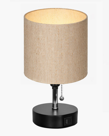 Homesake® Bedside Lamp for Bedroom Nightstand Table Light with USB A | C Charging Port, 3 Color Temperatures Pull Chain Light, Side Study Desk lamp, Reading lamp, Living Room Gift