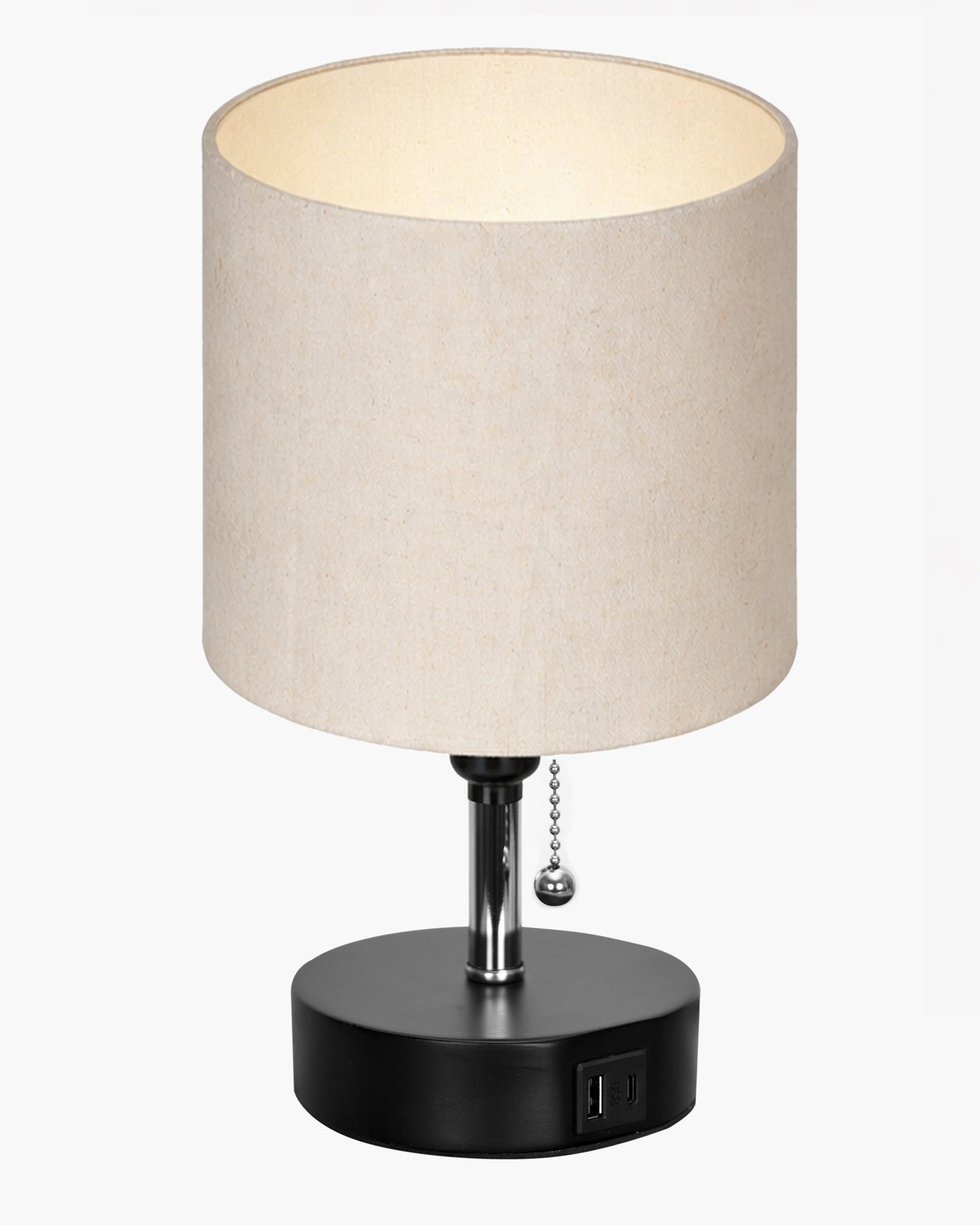 Homesake® Bedside Lamp for Bedroom Nightstand Table Light with USB A | C Charging Port, 3 Color Temperatures Pull Chain Light, Side Study Desk lamp, Reading lamp, Living Room Gift