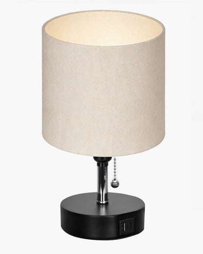 Homesake® Bedside Lamp for Bedroom Nightstand Table Light with USB A | C Charging Port, 3 Color Temperatures Pull Chain Light, Side Study Desk lamp, Reading lamp, Living Room Gift