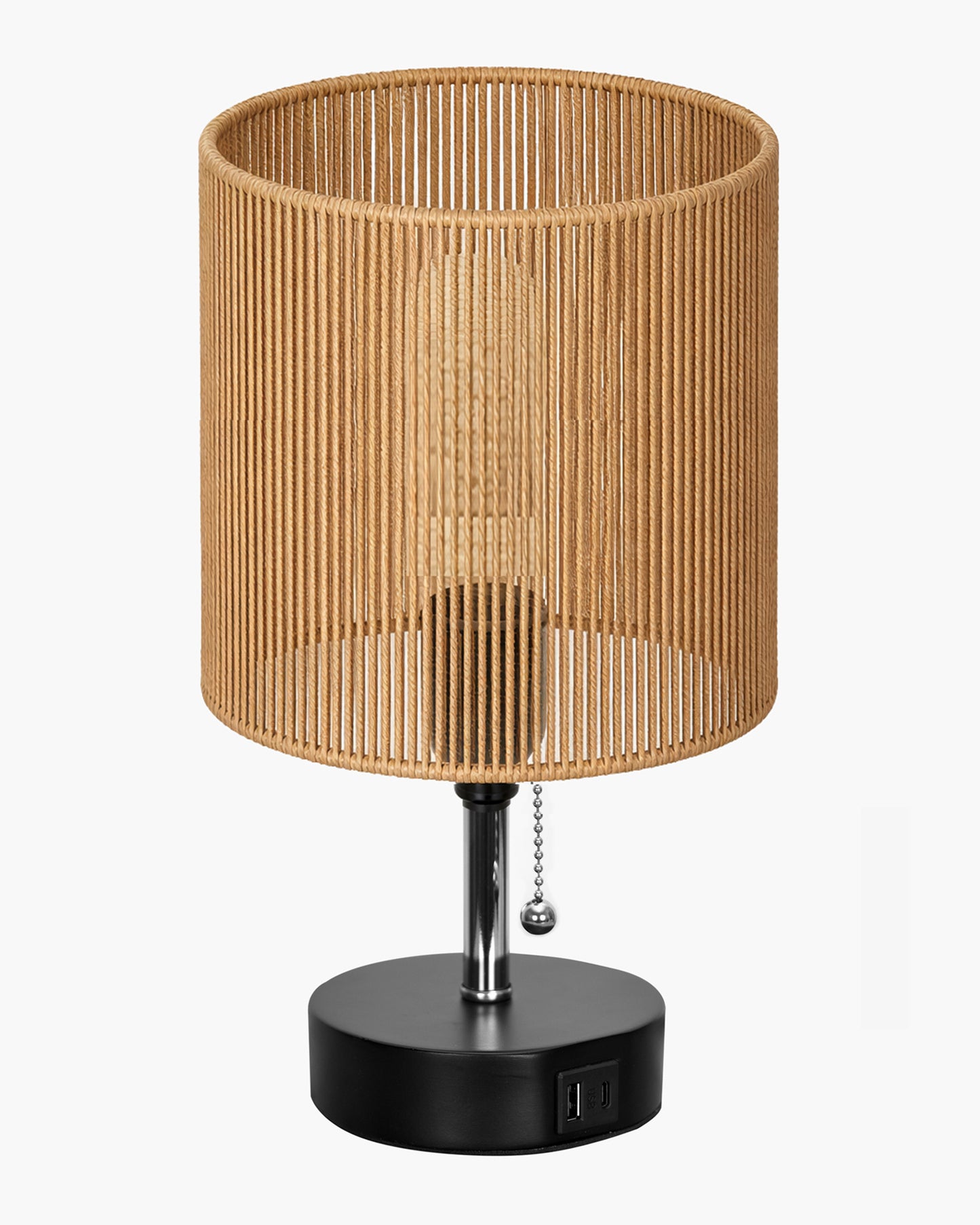 Homesake® Bedside Lamp for Bedroom Nightstand Table Light with USB A | C Charging Port, 3 Color Temperatures Pull Chain Light, Side Study Desk lamp, Reading lamp, Living Room Gift