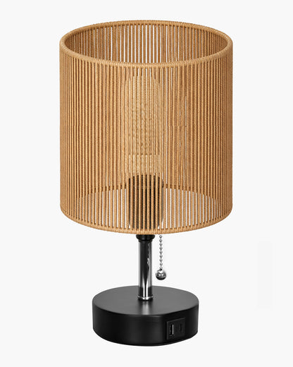 Homesake® Bedside Lamp for Bedroom Nightstand Table Light with USB A | C Charging Port, 3 Color Temperatures Pull Chain Light, Side Study Desk lamp, Reading lamp, Living Room Gift