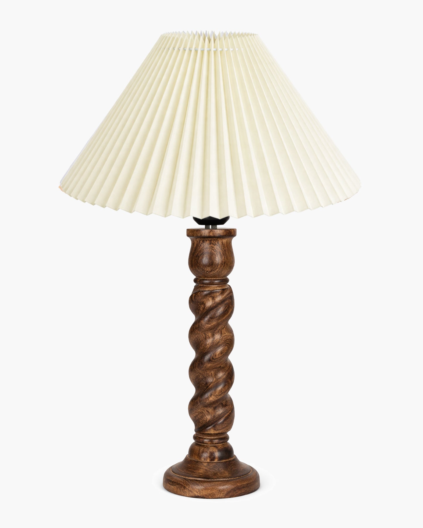 Homesake® Classic Twister Wooden Table Lamp with Shade | Handcrafted Bedside Lamp, E27 Holder| Bulb Included |Warm Light Night Lamp, Bedroom, Living Room, Study & Home Décor