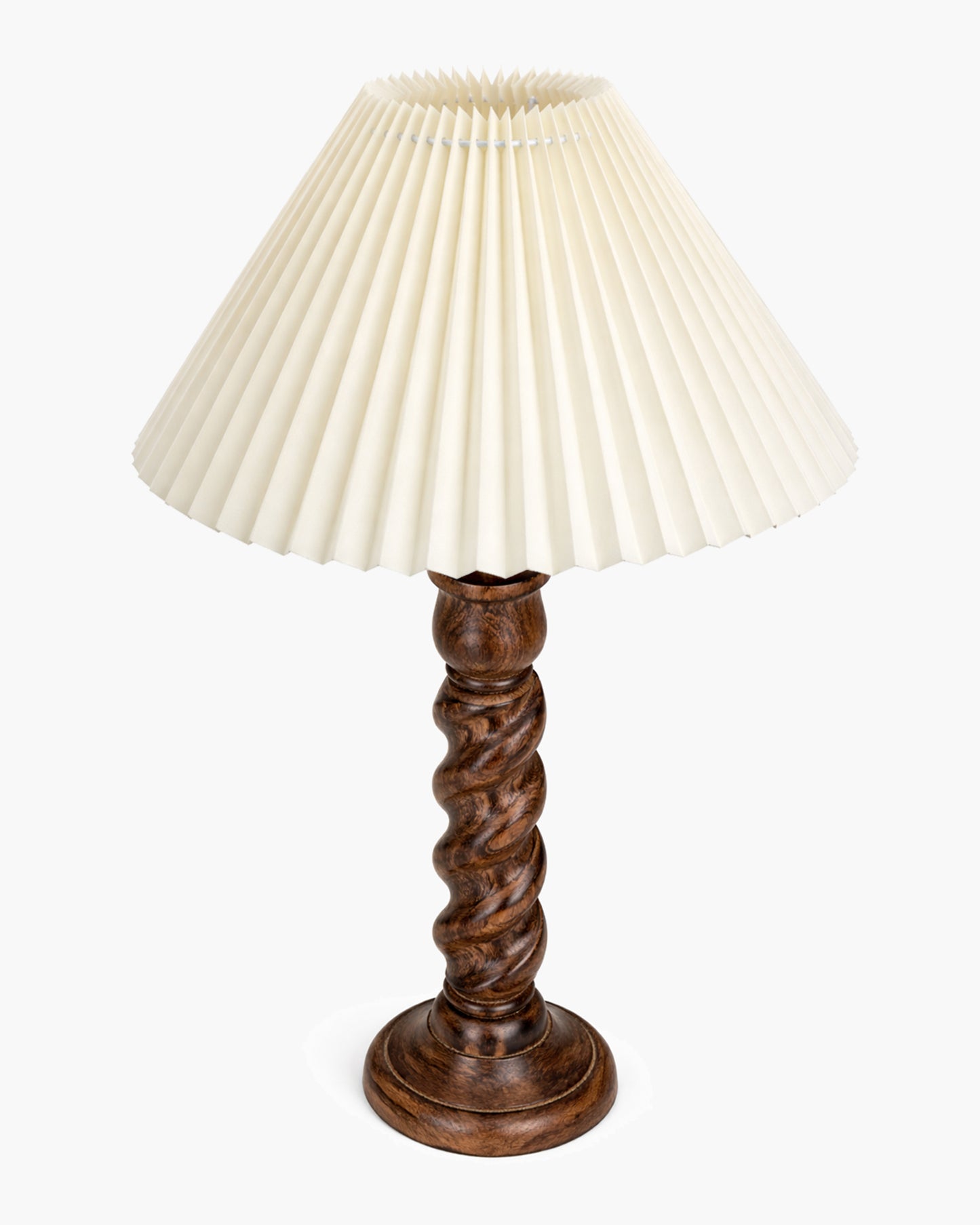 Homesake® Classic Twister Wooden Table Lamp with Shade | Handcrafted Bedside Lamp, E27 Holder| Bulb Included |Warm Light Night Lamp, Bedroom, Living Room, Study & Home Décor