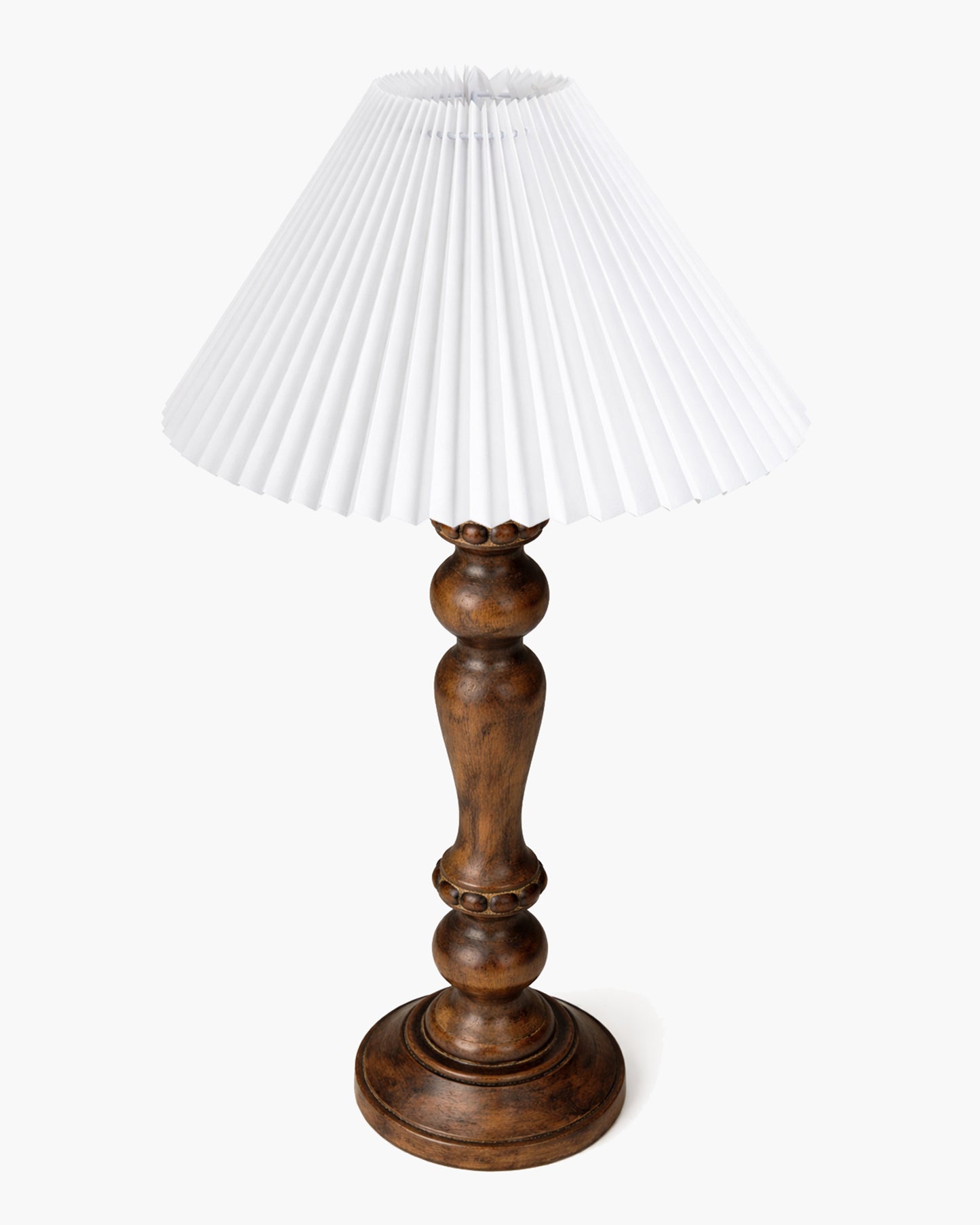 Homesake® Handcrafted Wooden Table Lamp for Bedroom & Living Room, Decorative Bedside Reading Lamp with Shade, E27 Holder, Bulb Included, Eureka Polka Base for Home Décor