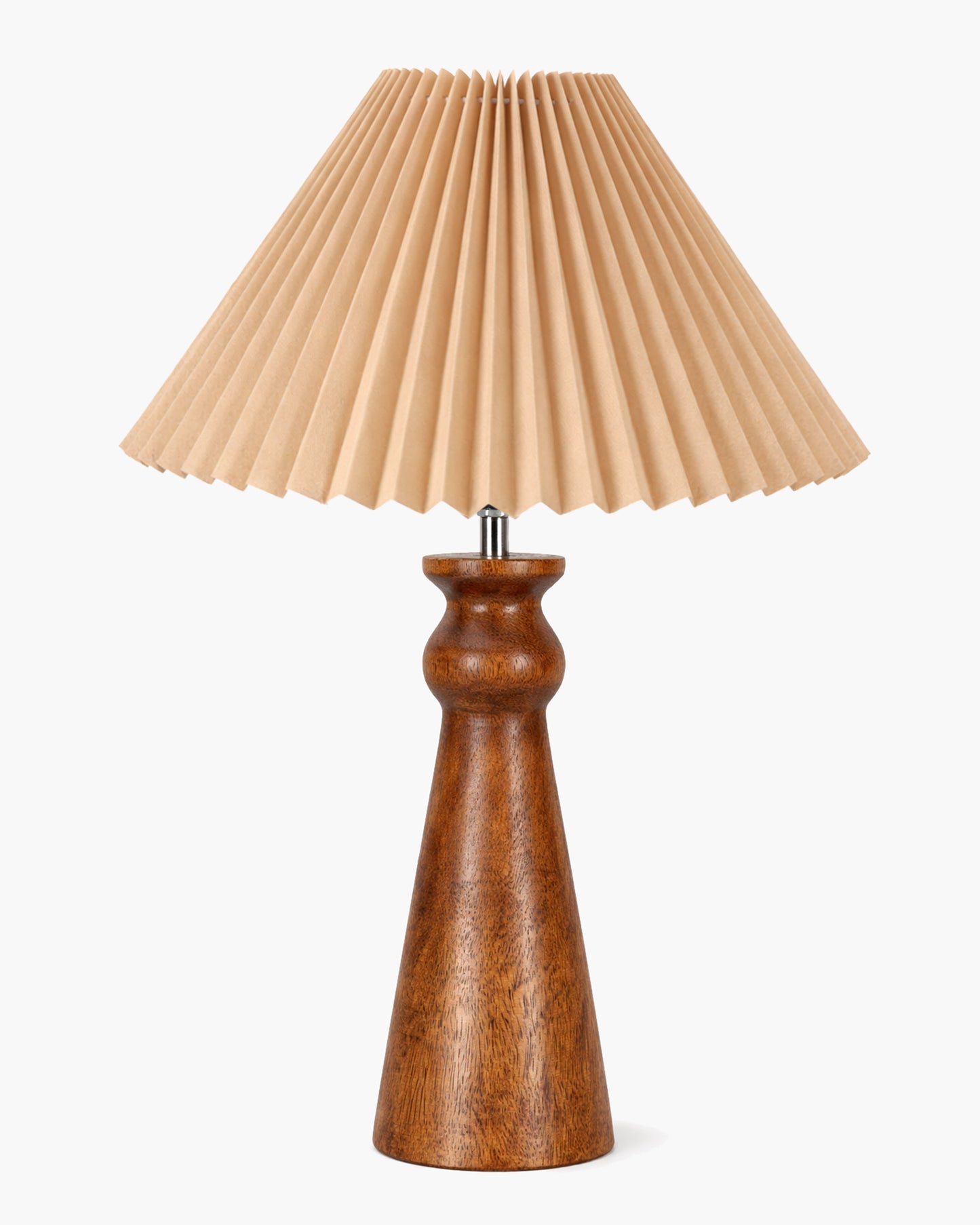 Homesake® Handcrafted Wooden Table Lamp with Fabric Shade for Bedroom, Elegant Scandinavian Style Bedside & Living room lamp, Study, Hotel & Reading lamp