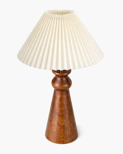 Homesake® Handcrafted Wooden Table Lamp with Fabric Shade for Bedroom, Elegant Scandinavian Style Bedside & Living room lamp, Study, Hotel & Reading lamp