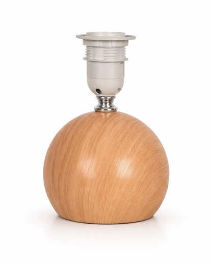 Homesake® Wood Grain Pattern Small Table Lamp, Desk Light, Bedroom Lamps for Nightstand, Scalloped Lamp Shade, Lamps for Small Spaces for Bedroom, Living Room, Round