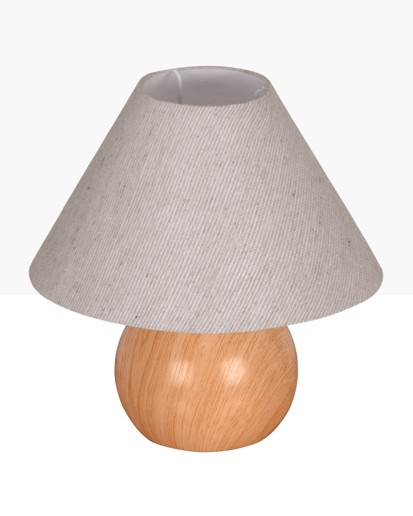 Homesake® Wood Grain Pattern Small Table Lamp, Desk Light, Bedroom Lamps for Nightstand, Scalloped Lamp Shade, Lamps for Small Spaces for Bedroom, Living Room, Round