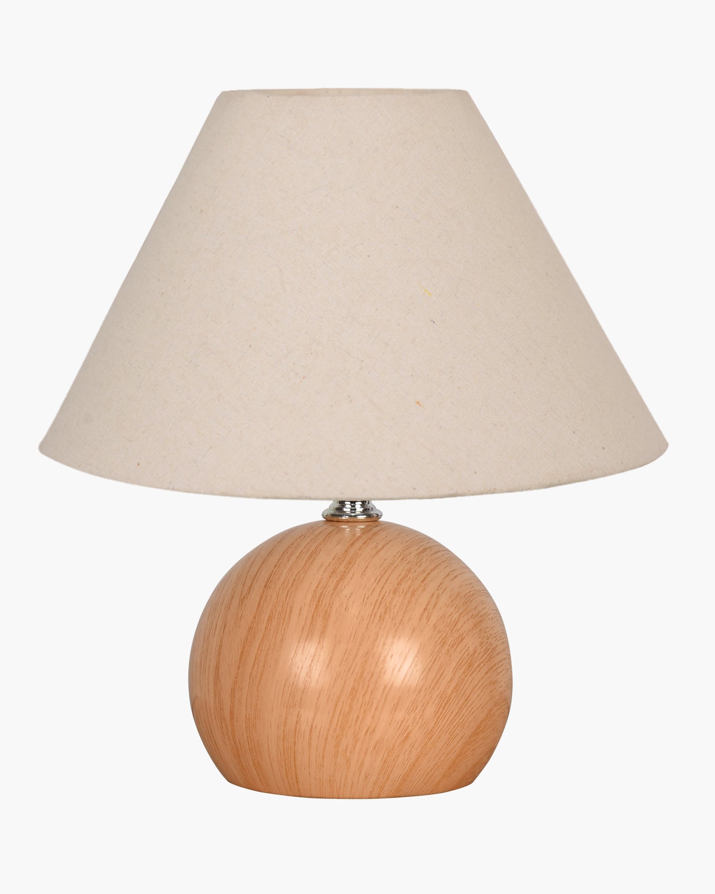 Homesake® Wood Grain Pattern Small Table Lamp, Desk Light, Bedroom Lamps for Nightstand, Scalloped Lamp Shade, Lamps for Small Spaces for Bedroom, Living Room, Round