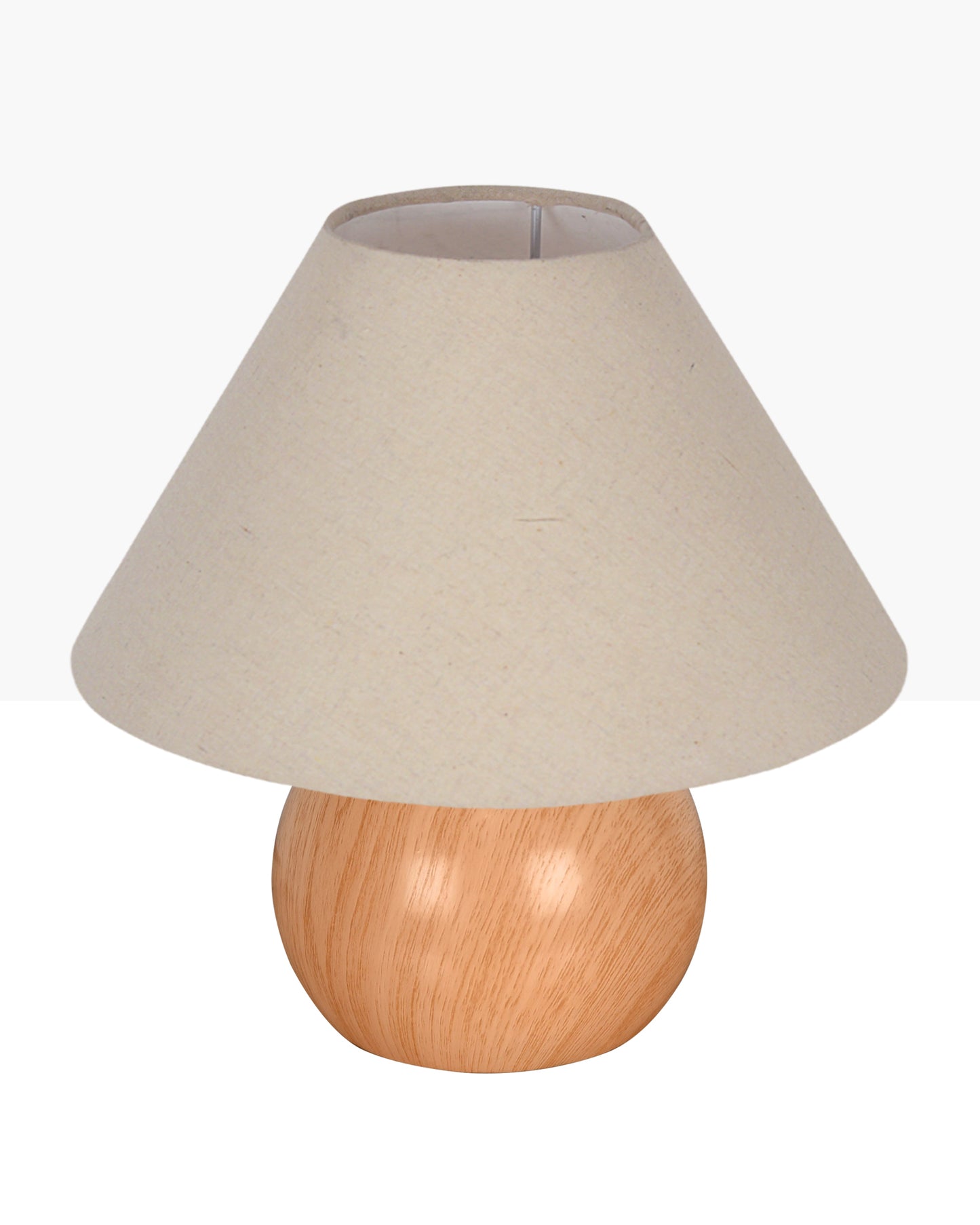 Homesake® Wood Grain Pattern Small Table Lamp, Desk Light, Bedroom Lamps for Nightstand, Scalloped Lamp Shade, Lamps for Small Spaces for Bedroom, Living Room, Round