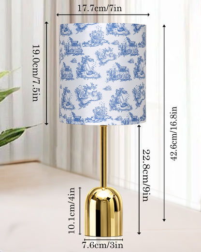 Luxe Dome Gold Table Lamp with Linen Fabric Drum Shade, Modern Decorative Bedside Lamp for Bedroom & Study Table, Living Room & Side Table, Jute Cylinde