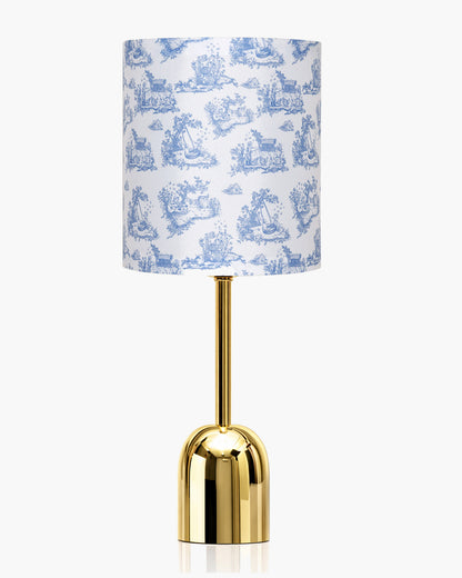 Luxe Dome Gold Table Lamp with Linen Fabric Drum Shade, Modern Decorative Bedside Lamp for Bedroom & Study Table, Living Room & Side Table, Jute Cylinde
