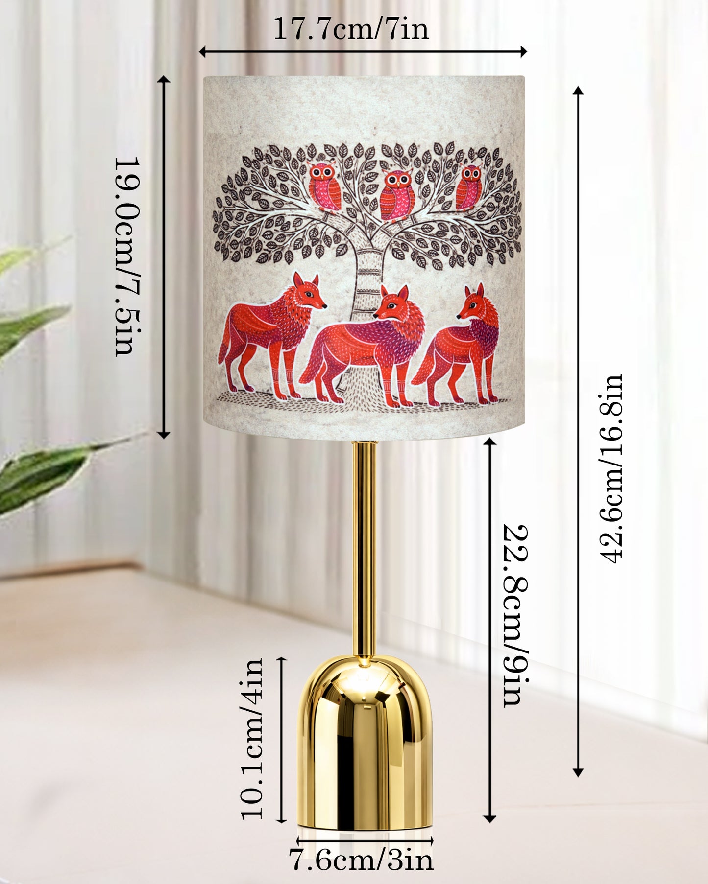 Luxe Dome Gold Table Lamp with Linen Fabric Drum Shade, Modern Decorative Bedside Lamp for Bedroom & Study Table, Living Room & Side Table, Jute Cylinde
