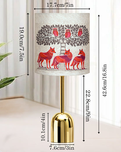 Luxe Dome Gold Table Lamp with Linen Fabric Drum Shade, Modern Decorative Bedside Lamp for Bedroom & Study Table, Living Room & Side Table, Jute Cylinde