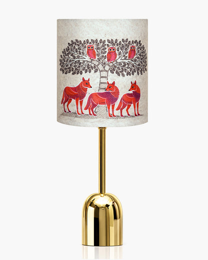 Luxe Dome Gold Table Lamp with Linen Fabric Drum Shade, Modern Decorative Bedside Lamp for Bedroom & Study Table, Living Room & Side Table, Jute Cylinde