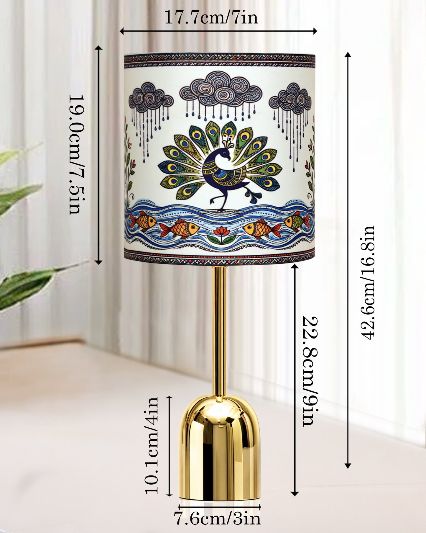 Luxe Dome Gold Table Lamp with Linen Fabric Drum Shade, Modern Decorative Bedside Lamp for Bedroom & Study Table, Living Room & Side Table, Jute Cylinde