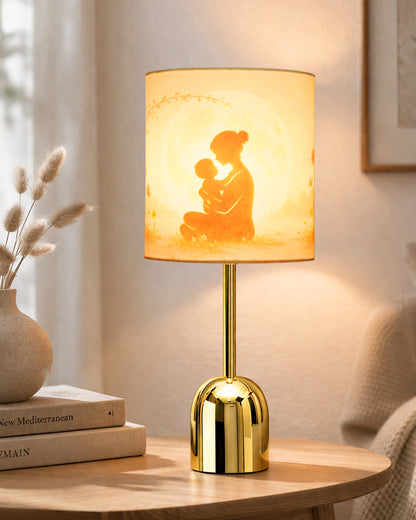 Luxe Dome Gold Table Lamp with Linen Fabric Drum Shade, Modern Decorative Bedside Lamp for Bedroom & Study Table, Living Room & Side Table, Jute Cylinde