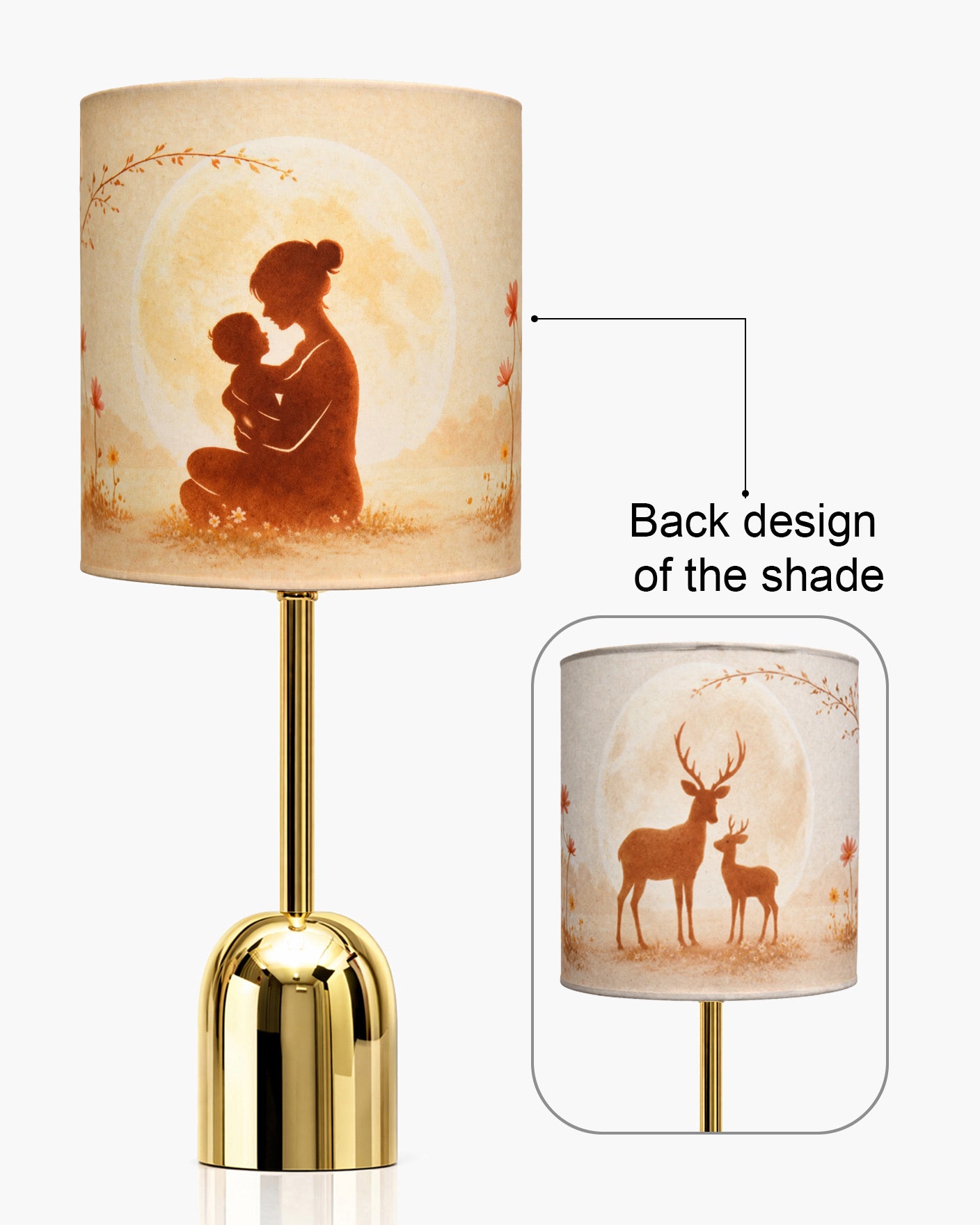 Luxe Dome Gold Table Lamp with Linen Fabric Drum Shade, Modern Decorative Bedside Lamp for Bedroom & Study Table, Living Room & Side Table, Jute Cylinde