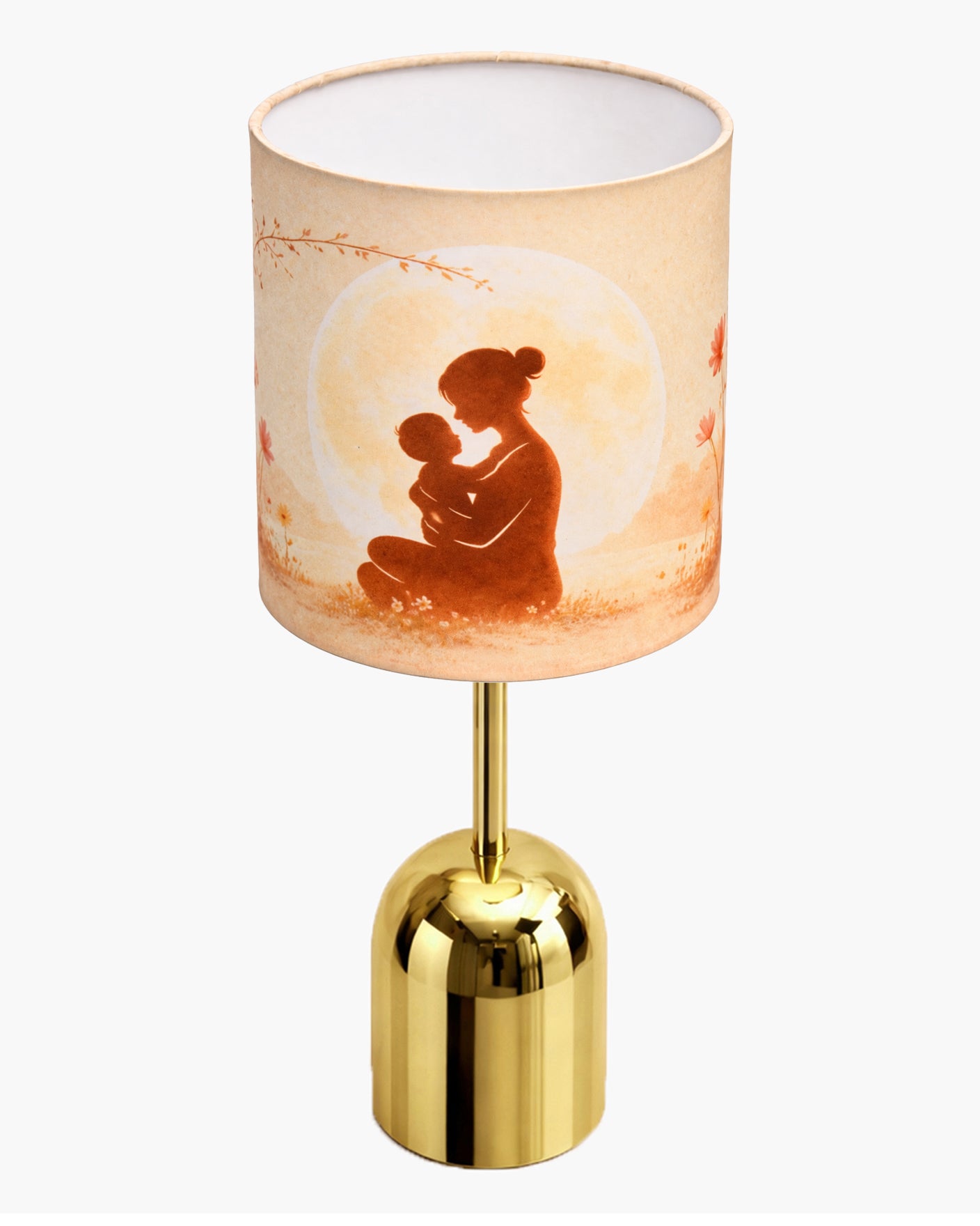Luxe Dome Gold Table Lamp with Linen Fabric Drum Shade, Modern Decorative Bedside Lamp for Bedroom & Study Table, Living Room & Side Table, Jute Cylinde