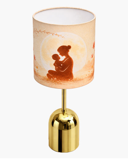 Luxe Dome Gold Table Lamp with Linen Fabric Drum Shade, Modern Decorative Bedside Lamp for Bedroom & Study Table, Living Room & Side Table, Jute Cylinde
