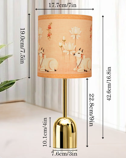 Luxe Dome Gold Table Lamp with Linen Fabric Drum Shade, Modern Decorative Bedside Lamp for Bedroom & Study Table, Living Room & Side Table, Jute Cylinde
