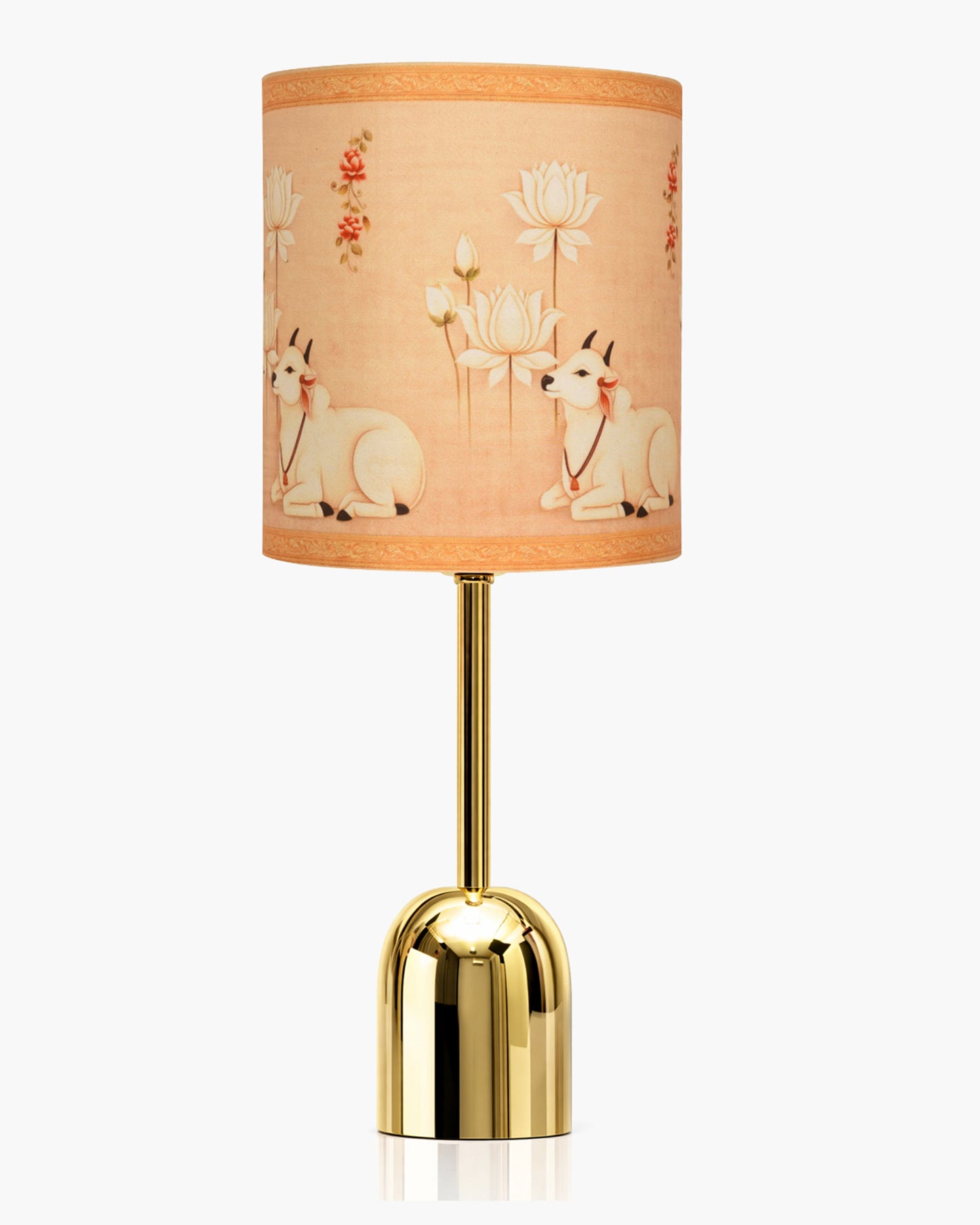 Luxe Dome Gold Table Lamp with Linen Fabric Drum Shade, Modern Decorative Bedside Lamp for Bedroom & Study Table, Living Room & Side Table, Jute Cylinde